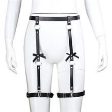 Gothic PU Leather Sexy Body Harness Bow Tie Bondage Belt Punk Strap Garters Adjustable Suspender Belts From Waist To Leg Outfit 2024 - buy cheap