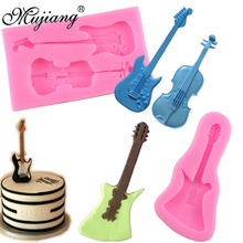 Mujiang Violin Guitar Silicone Fondant Molds Cake Decorating Tools Kitchen Baking Candy Clay Cupcake Chocolate Gumpaste Moulds 2024 - buy cheap