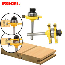 2 бит Фрезерный резак для дерева 1/4 ''хвостовик язык паз фрезы сверление фрезерный резной набор Пол Деревообработка 2024 - купить недорого