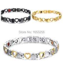 3 Clour Choose Stainless steel Cute Heart  Link Chain Bracelet Women's Day Gifts 8 inch 2024 - buy cheap