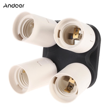 Andoer 4in1 Light Lamp Bulb Holder Adapter Splitter E27 Base Socket for Photo Video Film Studio Photography Softbox Accessories 2024 - buy cheap
