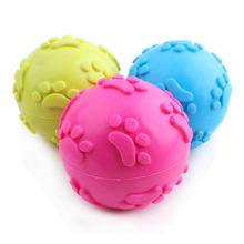 TPR Rubber Ball Pet Dog Toy Puppy Chew Squeaker Squeaky Sound Toys For Dogs Hollow Footprints Ball Dog Free Shipping 2024 - buy cheap