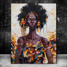 Mulher africana quadros a óleo impressão em tela preto menina pop arte da lona quadros em tela quadros em tela quadros em tela 2024 - compre barato