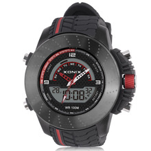 Мужские спортивные водонепроницаемые часы, аналогово-цифровые наручные часы для бега, дайвинга, 100 м 2024 - купить недорого