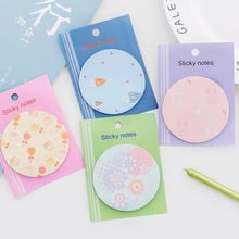 Cute Round Torn NotePad Post Sticker Kawaii Memo Pads Notebook Color Label Stickers Office School Supplies Korean Stationery 2024 - buy cheap