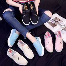 Women Sneakers Plus Size Women Shoes New Fashion Canvas Women Casual Shoes Slip-On Shallow Zip Flats Canvas Shoes Woman 2024 - buy cheap