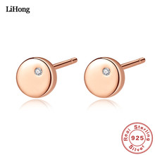 Brincos de prata s925 simples fashion aaa zircônio rosa ouro joia para orelha 2024 - compre barato