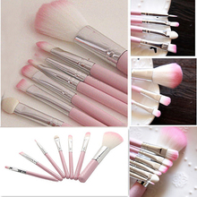 Best Sell 7Pcs Pro Pink Makeup Brush Set  For Foundation Powder Blush Eyeshadow Concealer Cosmetic Tools Eye Face Beauty Brushes 2024 - buy cheap