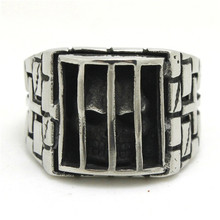 Newest!! Cool Design Prison Skull Ring 316L Stainless Steel Cool Man Fashion Jewelry Band Party Jesus Cross Prison Ring 2024 - buy cheap