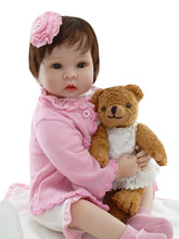 Boneca bebê reborn, 22 polegadas, boneco realista para meninas recém-nascidas, vinil, brinquedo para presente de crianças 2024 - compre barato