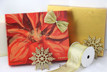 Лента из органзы с золотистым люрексом, 63 мм, в полоску, подарочная упаковка, 25 ярдов 2024 - купить недорого