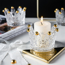 Nordic Crown Jewelry Storage Tray Scandinavian  Candle Cigarette Ash Tray Desktop Mini Ornament Dessert Glass Plate 2024 - buy cheap