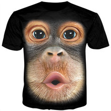 Cloudstyle 3D Animal Tshirt Male Funny Monkey Gorilla Tee Shirt Unisex Short Sleeve Harajuku Streetwear T Shirt Men Summer Tops 2024 - buy cheap