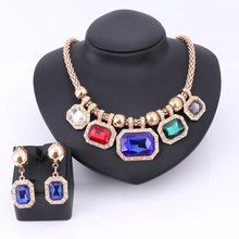 Fashion Crystal Chokers Necklace Earring Jewelry Sets Glass Wedding Gift For Women Brides Prom Party 2024 - buy cheap