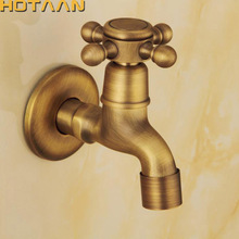 Long garden use Bibcock faucet tap crane Antique Brass Finish Bathroom Wall Mount Washing Machine Water Faucet Taps YT-5112-B 2024 - buy cheap