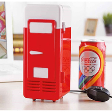 Small auto Fridge Hot Cold Dual Use Gadget Beverage tanks Cooler Warmer Refrigerator With Internal LED drink fridge Light 2024 - buy cheap
