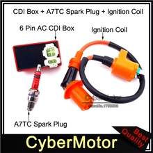 Racing Ignition Coil 6 Pin AC CDI Box A7TC Spark Plug For Chinese GY6 50cc 125cc 150cc Engine Moped Scooter 2024 - buy cheap