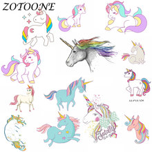 ZOTOONE Cute Unicorn Patch Iron on Transfer Patches for Clothing Flower Beaded Applique Baby Clothes DIY Clothes Decoration E 2024 - buy cheap