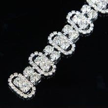 10 jardas 2cm venda quente charming sliver bling clear rhinestone traje corrente applique guarnição 2024 - compre barato