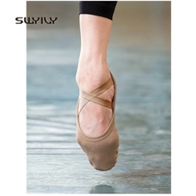 SWYIVY-zapatillas de baile para mujer, zapatos de tacón plano ligero, zapatillas de Ballet, tela elástica, suela blanda, para gimnasia, novedad de 2018 2024 - compra barato