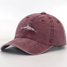 new arrival Dad Hat cartoon shark embroidery wash cotton baseball cap Fashion snapback hats casual caps hat men sports cap 2024 - buy cheap
