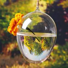 Прозрачный стеклянный в виде яйца висячая Ваза бутылка для растений DIY подвесная ваза для цветов свадебное украшение для дома и сада 2024 - купить недорого