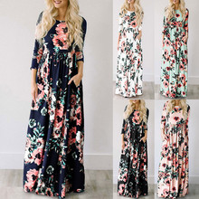 Armedeo 2019 Summer Long Dress Floral Print Boho Beach Dress Tunic Maxi Dress Women Evening Party Dress Sundress Vestidos 2024 - buy cheap