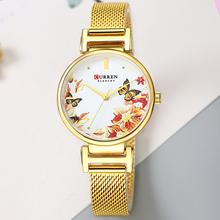Curren relógio de pulso de quartzo feminino, relógio de aço inoxidável de marca fashion para mulheres bayan kol saati 9053 relógio de lindo presente 2024 - compre barato