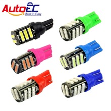 AutoEC 10 шт. Автомобильные светодиодные задние фонари T10 11smd 7014 168 194 w5w 501 клиновидная Лампа Белый Синий Зеленый Красный Розовый DC12V # LB136 2024 - купить недорого