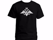 Camiseta preta do algodão do exército militar 100% do logotipo das forças armadas russo para o homem 2024 - compre barato