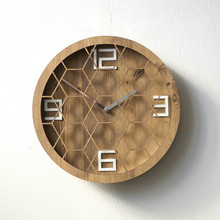 European Circular Silently Retro Wall Clock For Home Decor Minimalist Honeycomb Pine Wood Wall Clocks Advanced Vogue Watches 2024 - buy cheap