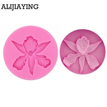 M0099 Silicone Mold 3D Orchid flower Shape Embossing Fondant Cake Decorating Tools Moulds Sugar Art Tools 2024 - buy cheap