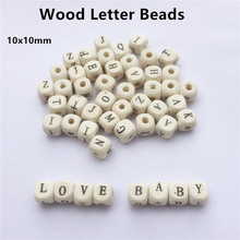 Chenkai 500pcs 10*10mm Wooden Alphabet Cube Letters Square Spacer Dice Letter Beads With A Hole Jewelry Finding Mix Letter 2024 - buy cheap