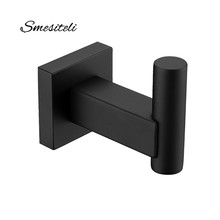 Smesiteli SUS304 Brushed Stainless Steel Or Matte Black Coat Hook Single Towel Robe Clothes Wall Mounted Hook for Bathroom 2024 - buy cheap