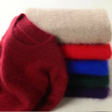Suéteres y jerseys de lana de piel de visón para mujer, jersey de marca de Cuello medio alto, muy cálidas 2024 - compra barato