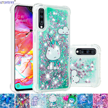 Glitter Liquid Case for Samsung Galaxy A70 2019 Cute Soft Silicone Full Cover SM-A705FN/DSM SM-A705MN SM-A705FN/DS Bumper Cases 2024 - buy cheap