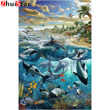 5D DIY diamond painting underwater scenery whale diamond embroidery cross stitch square rhinestone mosaic pattern home decor ZWQ 2024 - buy cheap