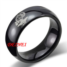 Free Shipping USA UK Canada Russia Brazil Hot Sales 8MM Black Pipe Military Army Marines LORD New Tungsten Carbide Wedding Ring 2024 - buy cheap