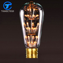 Edison Bulb Retro Lamp E27 Bulb 110V 220V 3W Star Droplight Coffee Shop Creative Light Bulbs Holiday Party Decoration Light 2024 - buy cheap