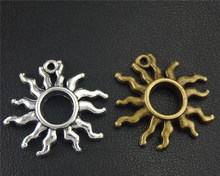 15pcs  Silver Color/Bronze Sun Round Charm Pendant DIY Necklace Bracelet Bangle Findings 25mm 2024 - buy cheap