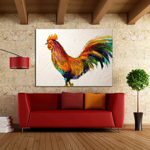 100%Handpainted Oil Paintings Wall Pictures Animal Oil Painting on Canvas Beautiful Rooster Wall Art for Home Decoration 2024 - buy cheap