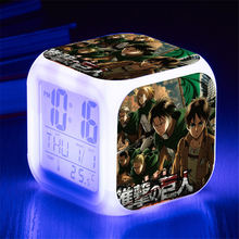 Relógio de ação attack on titan, relógio despertador brilhante, alarme, enhenho, mikasa, erman 2024 - compre barato
