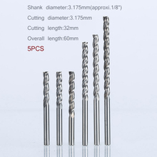 SHINA 5pcs 3.175mm 3 Flute Spiral Cutter Router Bits For Wood CNC End Mill Carbide Milling Cutter Tugster Steel Cutter 3.175x32 2024 - buy cheap