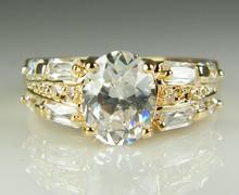Anel pedra de zircônia grande feminino boho, estilo oval simples, cor dourada, joia de casamento, compromisso de noivado para mulheres 2024 - compre barato
