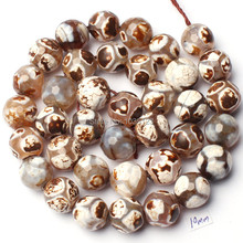 10mm alta calidad bastante Natural ágatas Multicolor de ónix facetado redondo forma DIY gemas perlas 15 "joyería w1843 2024 - compra barato