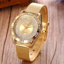 Reloj mujer 2019 New Luxury brands DQG Watch Women Silver Gold Stainless Metal Mesh Crystal Sport Quartz Watches Holiday Gift 2024 - buy cheap