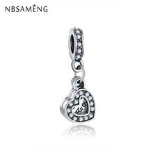 Free Shipping Silver Plated Charm I Love My Mother Pendent CZ Beads Charms Fit Original Bracelets & Bangle Women Jewelry 2024 - buy cheap
