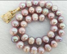Великолепное барокко Лавандовый жемчуг 10-11 мм ожерелье 18 дюймов 2024 - купить недорого