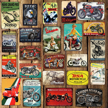 [ WellCraft ] BSA Veapa  Norton Motor Tin Sign Wall Posters art Vintage Painting Personality Custom Decor LT-1735 2024 - compre barato