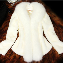 Casaco feminino de pele sintética, jaqueta slim de inverno, casaco de pele falsa, plus size, casaco de pele falsa 5xl 2024 - compre barato